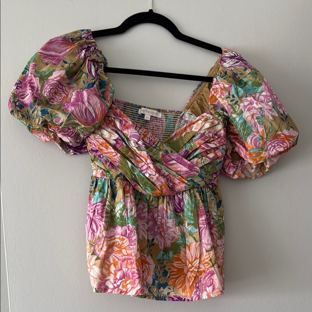Love The Label Floral Puff Sleeve Top
